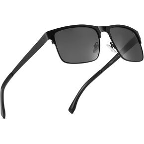 نظارات شمسية مستقطبة للرجال، إطار معدني للحماية من الأشعة فوق البنفسجية 400، نظارات شمسية مربعة كلاسيكية، ظلال طيار مضادة للوهج in Kuwait