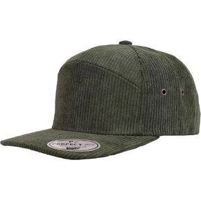 7 Panel Corduroy Cap – Structured Cotton Snapback Flat Bill Adjustable Unisex Streetwear Hat in Kuwait