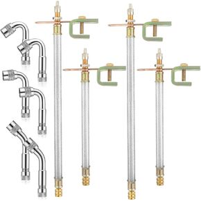 4 قطع من موسعات جذع الصمام، وصلة جذع صمام مزدوجة مضفرة من الفولاذ المقاوم للصدأ مع 6 قطع محول موسع صمامات 45 90 135 درجة لمعظم السيارات والشاحنات والمقطورة المتنقلة (7 بوصة، 12 بوصة) in Kuwait