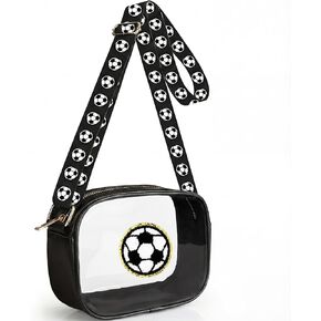 Soccer Crossbody Bag Gifts for Girls Soccer Mom Essentials Clear PVC Handbags with Chenille for Stadium Events for Game Day Events in Kuwait