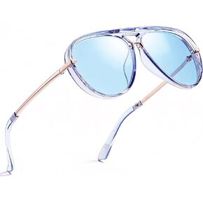 SIPHEW Retro Aviator Sunglasses for Women Trendy Shades Oversized Vintage Double Bridge Sun Glasses in Kuwait