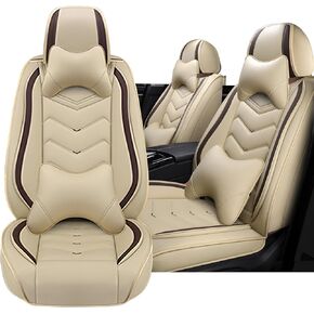 غطاء مقعد السيارة لسيارة Chevy Trax 2015-2026، مجموعة أغطية المقاعد الكاملة، غطاء مقعد مقاوم للماء غير قابل للانزلاق، أغطية مقاعد السيارة من جلد نابا المقاوم للتآكل. (فاخرة 5 مقاعد/أسود نقي) in Kuwait