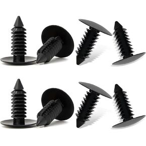 8 PCS Bumper License Plate Hole Plugs, Plastic Bumper Fastener Rivet Clips, 7mm Hole Retainer Auto Body Clips with Barbed Design, Compatible with GM, Ford, Chrysler, Audi, BMW (Black) in Kuwait