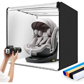 Photo Studio Light Box, 12"x12" Professional Dimmable Shooting Tent Kit with 120 LEDs Lights & 6 Kinds Double-Sided Color Backgrounds for Product Photography in Kuwait