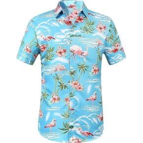 Big and Tall Men's Hawaiian Shirts - Short Sleeve Tropical Floral Button Down, Casual Summer Beach Wear in Saudi Arabia