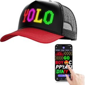 GOTUS LED Hats, LED Display Screen Smart Caps,Bluetooth APP Control,Custom Text, Patterns, Animations for Party Christmas in Kuwait