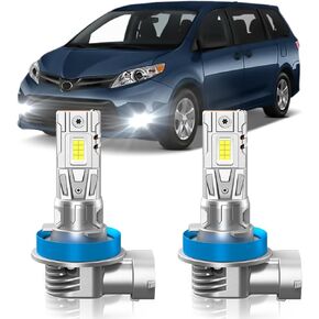 Fit for Toyota Sienna 2011-2020 Fog Light Bulbs or DRL, 6000K Cool White 700% Brightness, Real 1:1 Size Plug and Play, Pack of 2 in Kuwait