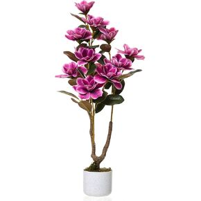 3 FT Orchid Artificial Tree with White Pot, 37.4inch Tall Pink Fake Orchid Flowers Faux Orchid Plants Tree with Lifelike Flowers and Leaves, for Home Office Coffee Table Centerpiece Modern Decoration in Kuwait
