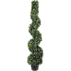 Artificial Boxwood Spiral Tree with Planter 5ft Fake Plants Faux Tree Indoor for Home Decor Living Room Decor in Kuwait