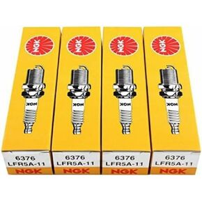 NGK V-Power Spark Plug LFR5A-11 6376 (عبوة من 4) iX35 Santa Fe QX 56 Magentis Almera Primera Reach 26.5 مم حجم سداسي 16 مم فجوة 1.1 مم ألومنيوم: 18-21.6 رطل قدم. in Kuwait