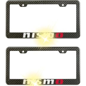 2X Carbon Fiber License Plate Frame Power Sport Car forNismo Vehicles, Plastic in Kuwait