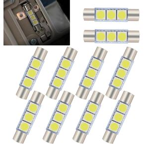 10 PCS 28 mm LED Light, 12 V 300 LM High Brightness Waterproof Compact Bulb, 6614F 6612F Plug and Play Reading Light Dome Light Sunshade Makeup Light, for Cars Internal Lighting Bulb (White) in Kuwait