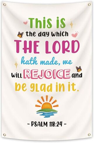 2X3FT This Is The Day The Lord Has Made Psalm118:24 Tapestry Bible Verse Decor, Christian Home Decor With 4 Brass Grommets in Saudi Arabia