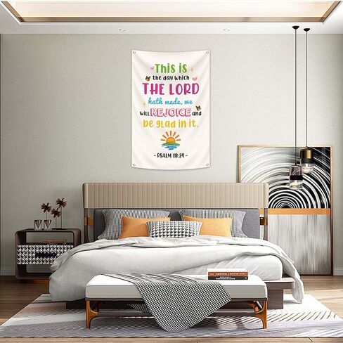 2X3FT This Is The Day The Lord Has Made Psalm118:24 Tapestry Bible Verse Decor, Christian Home Decor With 4 Brass Grommets in Saudi Arabia