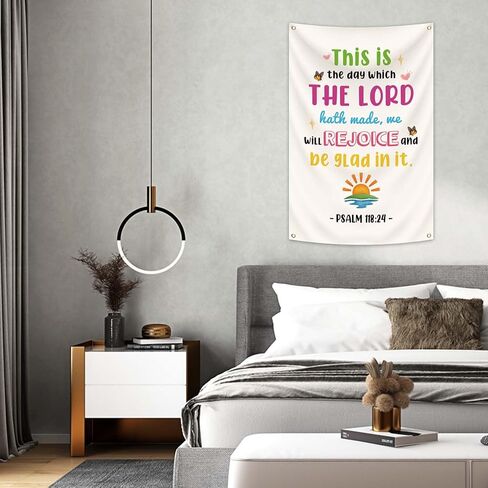 2X3FT This Is The Day The Lord Has Made Psalm118:24 Tapestry Bible Verse Decor, Christian Home Decor With 4 Brass Grommets in Saudi Arabia