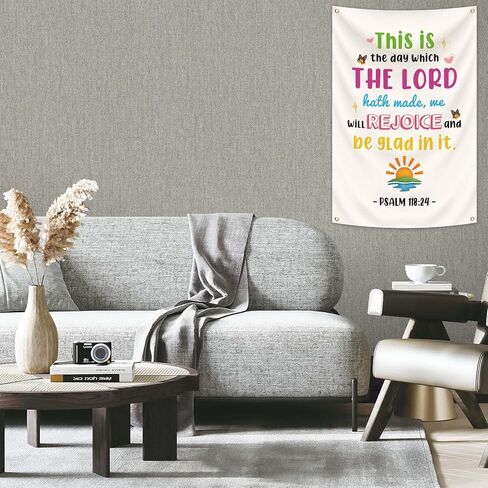 2X3FT This Is The Day The Lord Has Made Psalm118:24 Tapestry Bible Verse Decor, Christian Home Decor With 4 Brass Grommets in Saudi Arabia