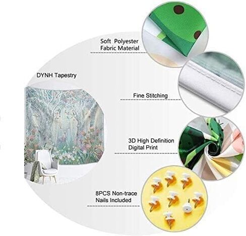 نسيج DYNH أورورا بورياليس، أرجواني أخضر أضواء شمالية أورورا بورياليس ضبابية نسيج جدار الغابة لغرفة المعيشة وغرفة النوم وديكور المنزل (60 × 40) in Kuwait