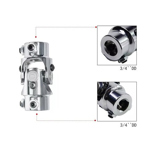 3/4 "DD x 3/4 "DD Chrome Steering Shaft Universal Joint U Joint, Total Length 83mm (3-1/4") in Kuwait