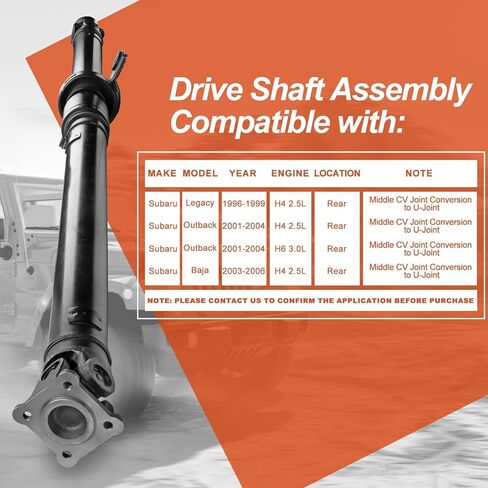 936-900 عمود محرك خلفي عمود عمود الإدارة متوافق مع Subaru Legacy 1996-1999، Outback 2001-2004، Baja 2003-2006، ناقل حركة أوتوماتيكي AWD، استبدل OE 27111AE061، 27111AE062 in Saudi Arabia