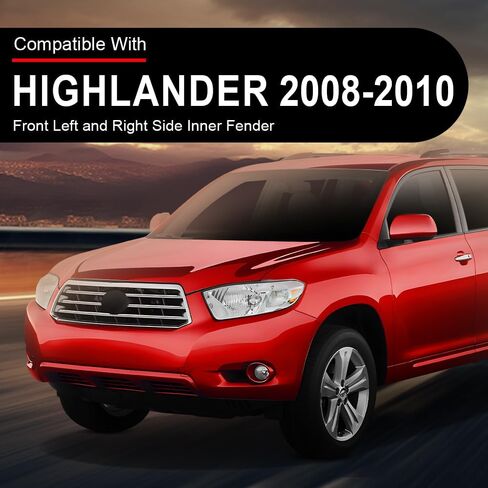 ANDPLAY Fender Liners Front Side Left and Right Fit for Toyota Highlander 2008-2010 TO1248150C, TO1249150C, 538050E040, 538060E050 in Kuwait