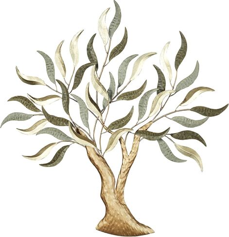 Morning Mist Tree Wall Art Sculpture | Tree of Life | Nature | Textured Metal Wall Art Decor | Hand Finished | Sage Gold | Dimensional | Realistic | Home Decor in Saudi Arabia