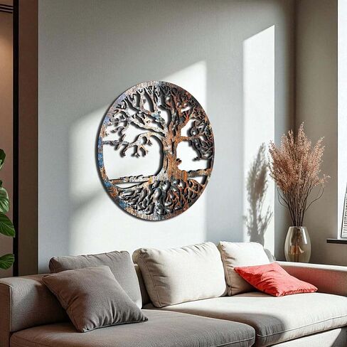 Tree Of Life Wall Art Wood Or Metal Option Home Decor, Office Decor, Wall Hanging Round Tree Housewarming Gift in Kuwait