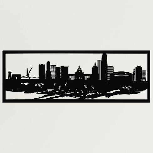 Metal Wall Art, Oklahoma Skyline City Silhouette, Metal Wall Decor, Home Office Decor, Living Room Decoration, Housewarming Gift (40" W x 20" H / 100x50 cm) in Kuwait