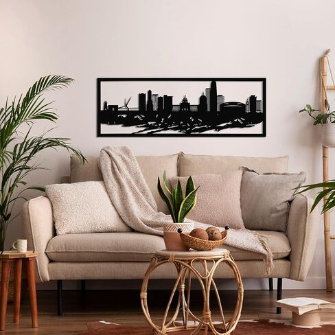Metal Wall Art, Oklahoma Skyline City Silhouette, Metal Wall Decor, Home Office Decor, Living Room Decoration, Housewarming Gift (40" W x 20" H / 100x50 cm) in Kuwait