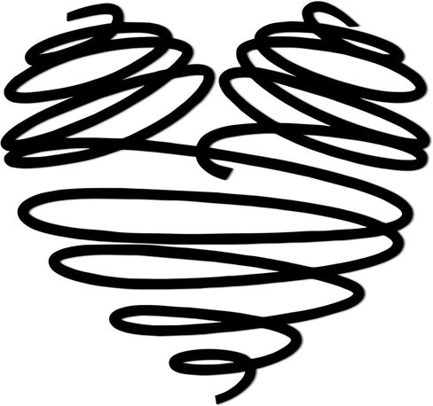 YATEASLU Heart Wall Decor, Continuous Line Art Metal Heart Sign, Abstract Metal Wall Art for Bedroom, Gift for Valentine's Day, Christmas and Other Holidays，Symbol of Everlasting Love in Kuwait