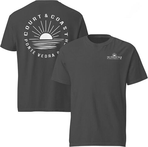 Court & Coast Short Sleeve Soft Pickleball Shirt – Butter-Washed Cotton Blend, Heathered Gray in Saudi Arabia