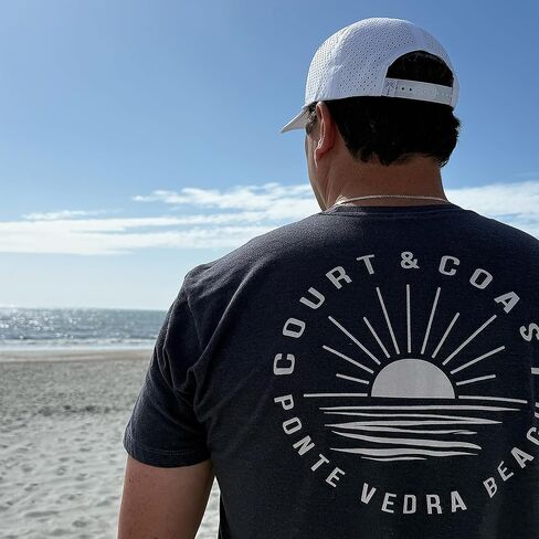 Court & Coast Short Sleeve Soft Pickleball Shirt – Butter-Washed Cotton Blend, Heathered Gray in Saudi Arabia
