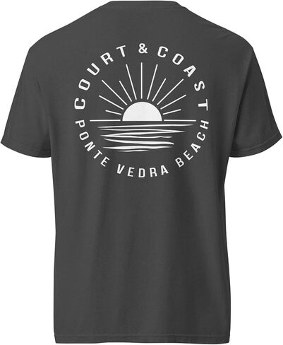 Court & Coast Short Sleeve Soft Pickleball Shirt – Butter-Washed Cotton Blend, Heathered Gray in Saudi Arabia