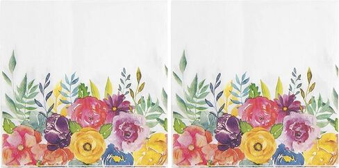 Juvale 100 Pack Vintage Disposable Floral Paper Napkins, 2-Ply, 6.5x6.5", Napkins for Garden Bridal Shower, Spring Tea Party, & Wedding in Saudi Arabia