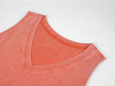 Womens Summer Dresses Mineral Washed V Neck Sleeveless Tank Shift Dress Casual Sundresses in Saudi Arabia