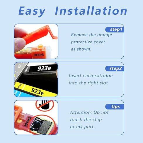 923e 923xl مجموعة خراطيش الحبر الأسود مع رقائق بديلة لحبر HP 923e 923XL أسود لـ OfficeJet 8120e 8122e 8125e Pro 8135e 8138e 8139e 8130e 8132e (2 أسود) in Kuwait