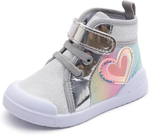 Toddler Girls Sneakers Kids High Top Casual Canvas Shoes with Sparkle Color Change Flipping Sequins in Saudi Arabia