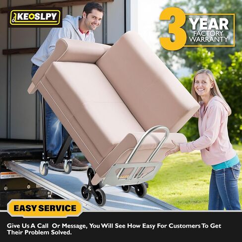 شاحنة يدوية صناعية قابلة للتحويل 3 في 1 بسعة 1000 رطل، شاحنة يدوية من الألومنيوم شديدة التحمل، عربة دوللي لتسلق السلالم مع عجلات للنقل والتحرك in Kuwait