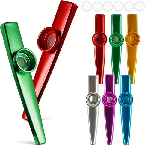LovesTown Kazoos Musical Instruments,6 PCS Metal Kazoos Flute for Kids Gift Price Party Favor Gift Bag Fillers in Kuwait
