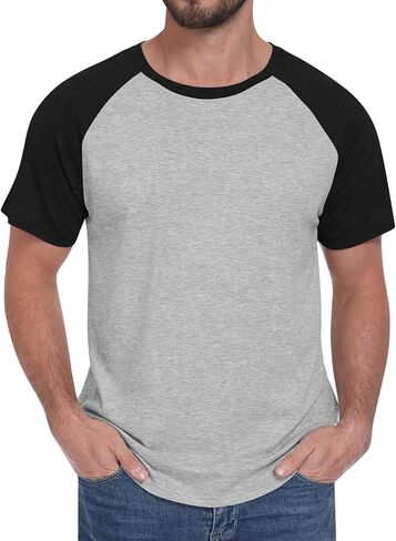 قمصان Yincro الرجالية كاجوال راجلان بأكمام قصيرة تي شيرت جيرسي البيسبول للتمرينات الرياضية in Kuwait
