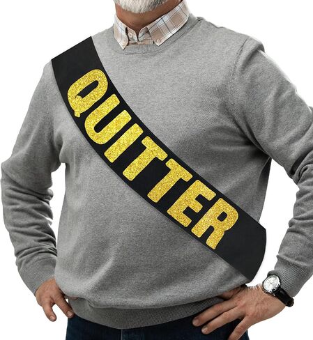 هدايا التقاعد للرجال والنساء، ديكورات حفلات التقاعد السعيدة، وشاح Quitter - وشاح أسطوري أنيق باللونين الأسود والذهبي لكل من النساء والرجال، لوازم مضحكة للمعلمين المتقاعدين in Kuwait