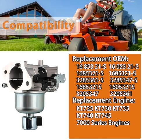 Carburetor for Kohler 7000 Series Engines 22HP 23HP 24HP 25HP 26HP KT725 KT730 KT735 KT740 KT745 with Gaskets - Replaces 1685321-S, 3285361S, 3285347S in Kuwait