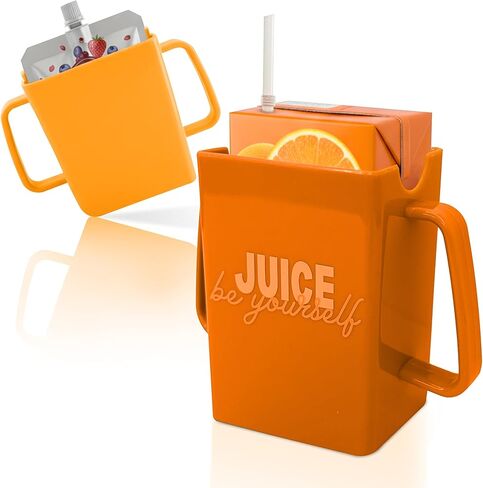 Mommy's Helper Juice Box Buddies, Spill-Free Juice Pouch & Box Holders for Toddlers, Compact Size, BPA & Phthalate Free, Made with Recycled Plastic, Dishwasher Safe; 2-Pack (TIDAL TEAL) in Kuwait