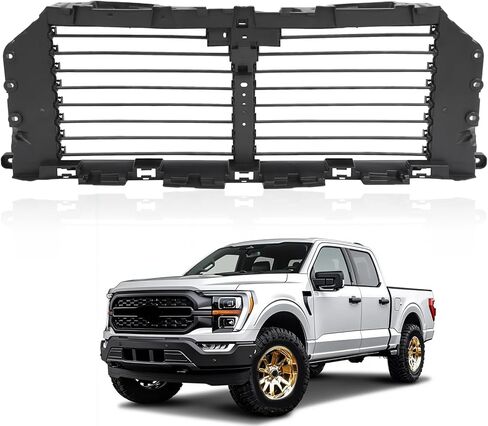 Front Upper Radiator Shutter Assembly Compatible with 2021-2023 Ford F-150 2024-2025 Ford F-150 Raptor Replacement for ML3Z-8475-C ML3Z-8475-A Without Motor Plastic in Saudi Arabia