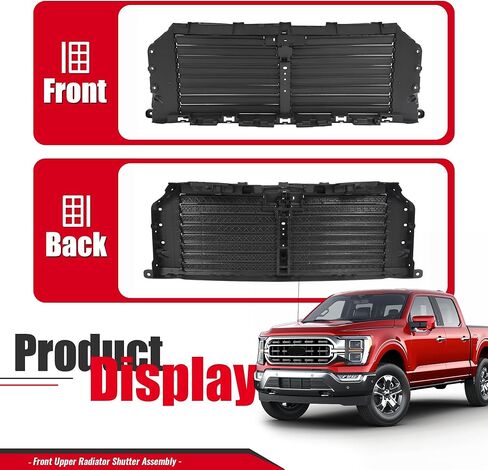 Front Upper Radiator Shutter Assembly Compatible with 2021-2023 Ford F-150 2024-2025 Ford F-150 Raptor Replacement for ML3Z-8475-C ML3Z-8475-A Without Motor Plastic in Saudi Arabia