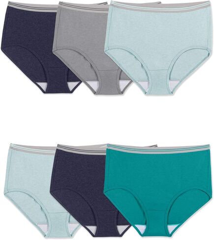 Fruit of the Loom Fit for Me Womens Plus Heather Assorted Brief Underwear, 6 Pack, 12, ASSORTED in Saudi Arabia