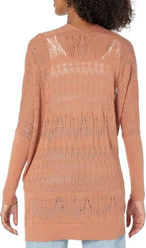 Cable Stitch Women's Oversized Lightweight Cardigan - Open Front Drop Shoulder Pointelle Stitch Knit Cover-up in Kuwait