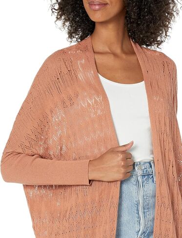 Cable Stitch Women's Oversized Lightweight Cardigan - Open Front Drop Shoulder Pointelle Stitch Knit Cover-up in Kuwait