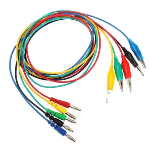 5pcs Alligator Clips Electrical Test Leads Crocodile Clips to Banana Plug Wires for Circuit Connection Electrical Testing 5 Colors in Saudi Arabia