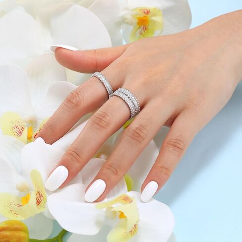 Moissanite Wedding Band for Women Full Eternity Band 925 Sterling Silver Round Cut D Color VVS1 Moissanite Stackable Wedding Anniversary Ring in Kuwait