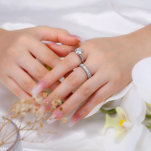 Moissanite Wedding Band for Women Full Eternity Band 925 Sterling Silver Round Cut D Color VVS1 Moissanite Stackable Wedding Anniversary Ring in Kuwait